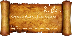 Konstantinovics Csaba névjegykártya